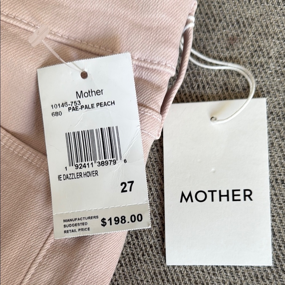 MOTHER Pink Straight Leg Jeans Size 27 - New With Tags - Picture 8 of 15